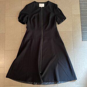 L.K. Bennett London UK Black Dress-Full Front Zipper-Size 12